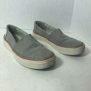 TOMS Slip On Comfort Shoes Womens Size 6 Gray‎ Parker Boat Earthwise Casual C1